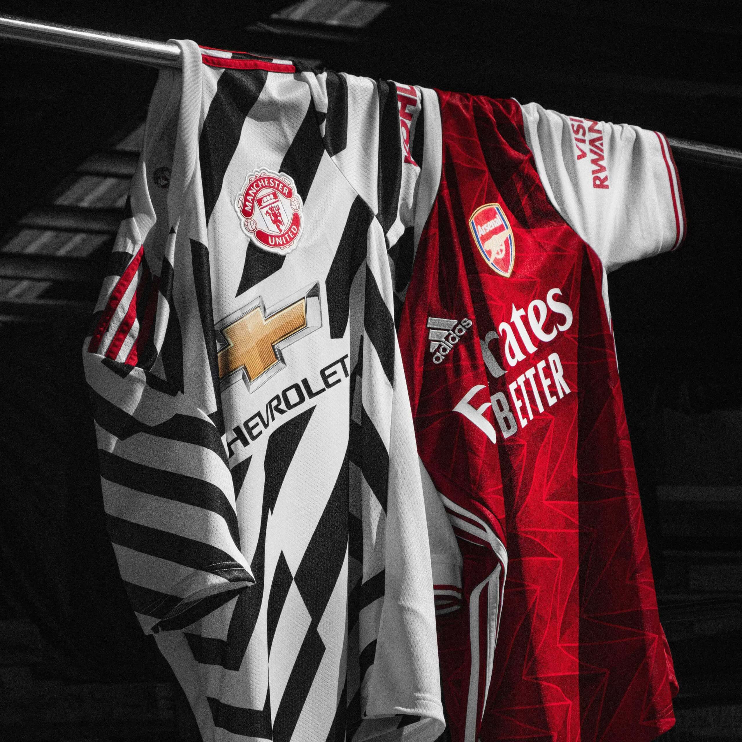 An image of several football kits on a dark background, a visual metaphor for the topic of this post: Replica kits: Lessons from Sports Direct's 2-0 loss to Newcastle United